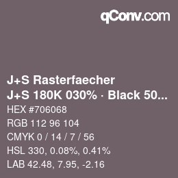 Code couleur: J+S Rasterfaecher - J+S 180K 030% · Black 50% | qconv.com