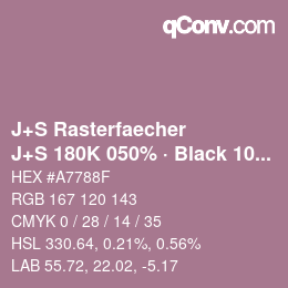 Code couleur: J+S Rasterfaecher - J+S 180K 050% · Black 10% | qconv.com