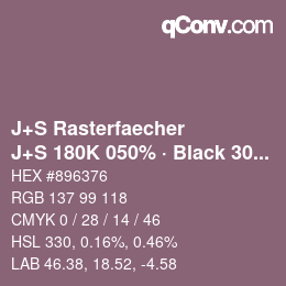 Color code: J+S Rasterfaecher - J+S 180K 050% · Black 30% | qconv.com