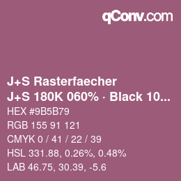 カラーコード: J+S Rasterfaecher - J+S 180K 060% · Black 10% | qconv.com