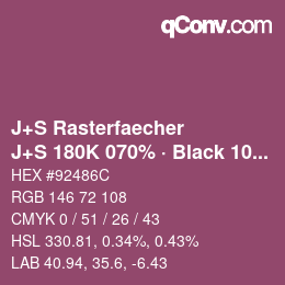 Color code: J+S Rasterfaecher - J+S 180K 070% · Black 10% | qconv.com