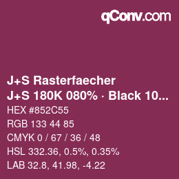 Farbcode: J+S Rasterfaecher - J+S 180K 080% · Black 10% | qconv.com