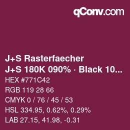 Code couleur: J+S Rasterfaecher - J+S 180K 090% · Black 10% | qconv.com