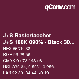 Code couleur: J+S Rasterfaecher - J+S 180K 090% · Black 30% | qconv.com