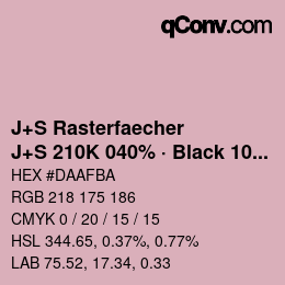 Farbcode: J+S Rasterfaecher - J+S 210K 040% · Black 10% | qconv.com