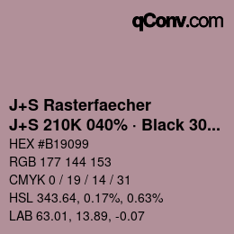 Farbcode: J+S Rasterfaecher - J+S 210K 040% · Black 30% | qconv.com
