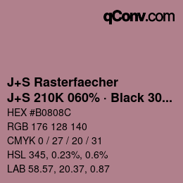 Code couleur: J+S Rasterfaecher - J+S 210K 060% · Black 30% | qconv.com