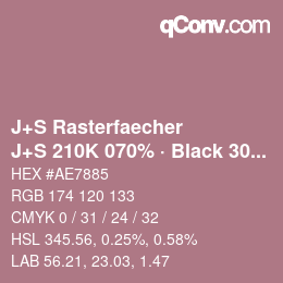 Farbcode: J+S Rasterfaecher - J+S 210K 070% · Black 30% | qconv.com