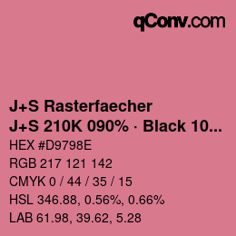 カラーコード: J+S Rasterfaecher - J+S 210K 090% · Black 10% | qconv.com