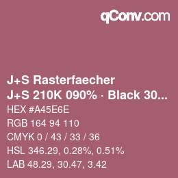 Code couleur: J+S Rasterfaecher - J+S 210K 090% · Black 30% | qconv.com