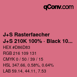 Farbcode: J+S Rasterfaecher - J+S 210K 100% · Black 10% | qconv.com