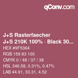 カラーコード: J+S Rasterfaecher - J+S 210K 100% · Black 30% | qconv.com
