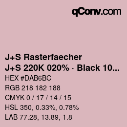 Code couleur: J+S Rasterfaecher - J+S 220K 020% · Black 10% | qconv.com