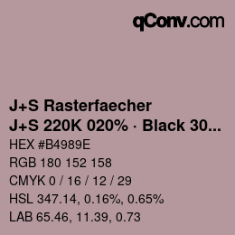 Code couleur: J+S Rasterfaecher - J+S 220K 020% · Black 30% | qconv.com