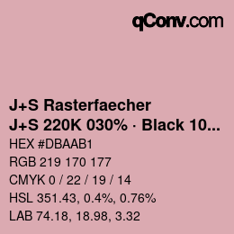 カラーコード: J+S Rasterfaecher - J+S 220K 030% · Black 10% | qconv.com