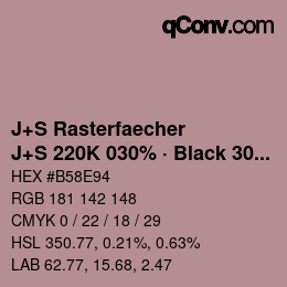 Farbcode: J+S Rasterfaecher - J+S 220K 030% · Black 30% | qconv.com