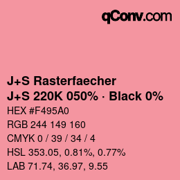 Farbcode: J+S Rasterfaecher - J+S 220K 050% · Black 0% | qconv.com