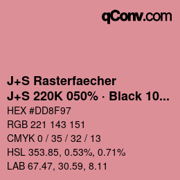 Farbcode: J+S Rasterfaecher - J+S 220K 050% · Black 10% | qconv.com