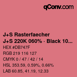 Farbcode: J+S Rasterfaecher - J+S 220K 060% · Black 10% | qconv.com