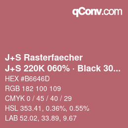 Code couleur: J+S Rasterfaecher - J+S 220K 060% · Black 30% | qconv.com