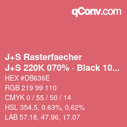 Farbcode: J+S Rasterfaecher - J+S 220K 070% · Black 10% | qconv.com
