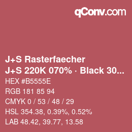 Code couleur: J+S Rasterfaecher - J+S 220K 070% · Black 30% | qconv.com