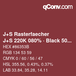 Farbcode: J+S Rasterfaecher - J+S 220K 080% · Black 50% | qconv.com