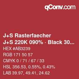 Farbcode: J+S Rasterfaecher - J+S 220K 090% · Black 30% | qconv.com