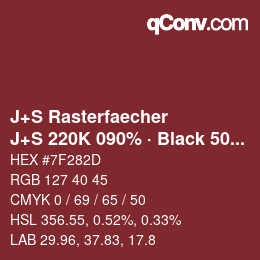 Farbcode: J+S Rasterfaecher - J+S 220K 090% · Black 50% | qconv.com