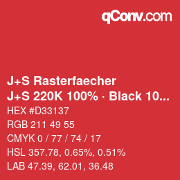 Code couleur: J+S Rasterfaecher - J+S 220K 100% · Black 10% | qconv.com