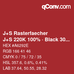 Farbcode: J+S Rasterfaecher - J+S 220K 100% · Black 30% | qconv.com