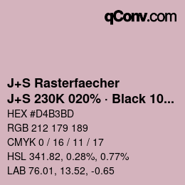 Code couleur: J+S Rasterfaecher - J+S 230K 020% · Black 10% | qconv.com