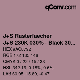 Code couleur: J+S Rasterfaecher - J+S 230K 030% · Black 30% | qconv.com