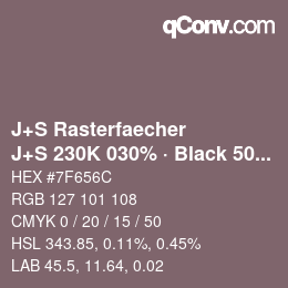 Code couleur: J+S Rasterfaecher - J+S 230K 030% · Black 50% | qconv.com