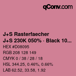 Farbcode: J+S Rasterfaecher - J+S 230K 050% · Black 10% | qconv.com