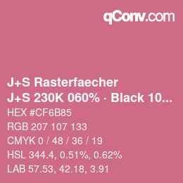 Color code: J+S Rasterfaecher - J+S 230K 060% · Black 10% | qconv.com