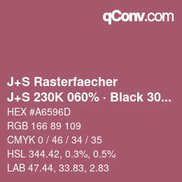 カラーコード: J+S Rasterfaecher - J+S 230K 060% · Black 30% | qconv.com