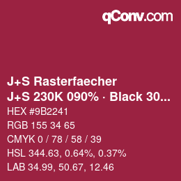 Code couleur: J+S Rasterfaecher - J+S 230K 090% · Black 30% | qconv.com