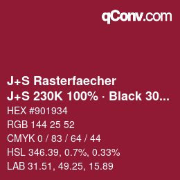 Farbcode: J+S Rasterfaecher - J+S 230K 100% · Black 30% | qconv.com