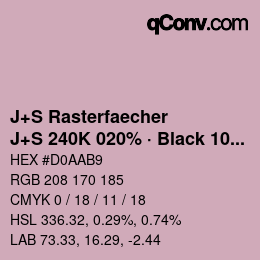 Code couleur: J+S Rasterfaecher - J+S 240K 020% · Black 10% | qconv.com
