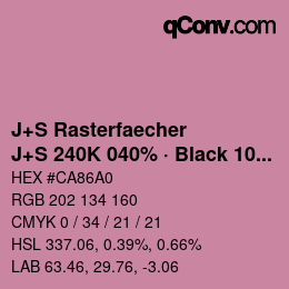 カラーコード: J+S Rasterfaecher - J+S 240K 040% · Black 10% | qconv.com