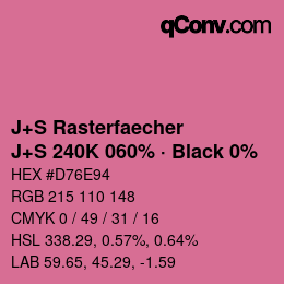 Farbcode: J+S Rasterfaecher - J+S 240K 060% · Black 0% | qconv.com