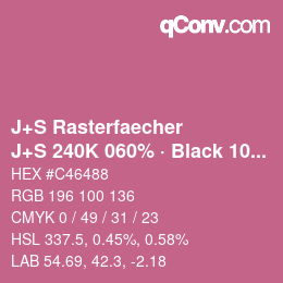 カラーコード: J+S Rasterfaecher - J+S 240K 060% · Black 10% | qconv.com