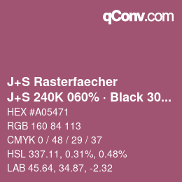 Code couleur: J+S Rasterfaecher - J+S 240K 060% · Black 30% | qconv.com