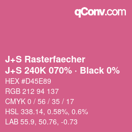 Código de color: J+S Rasterfaecher - J+S 240K 070% · Black 0% | qconv.com