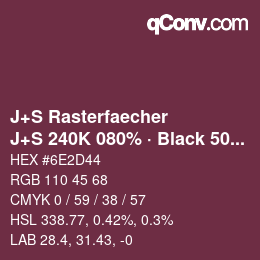 Farbcode: J+S Rasterfaecher - J+S 240K 080% · Black 50% | qconv.com
