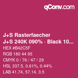 カラーコード: J+S Rasterfaecher - J+S 240K 090% · Black 10% | qconv.com