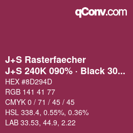 Code couleur: J+S Rasterfaecher - J+S 240K 090% · Black 30% | qconv.com