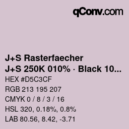 Code couleur: J+S Rasterfaecher - J+S 250K 010% · Black 10% | qconv.com