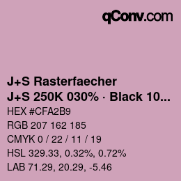 カラーコード: J+S Rasterfaecher - J+S 250K 030% · Black 10% | qconv.com